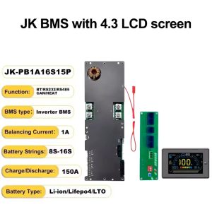 INSUM JK-PB1A16S15P JK BMS with Screen 16S 150A LiFePO4 Battery Management System