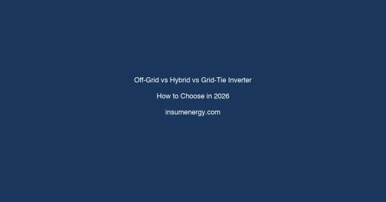 Off-Grid vs Hybrid vs Grid-Tie Inverter comparison chart for home solar systems