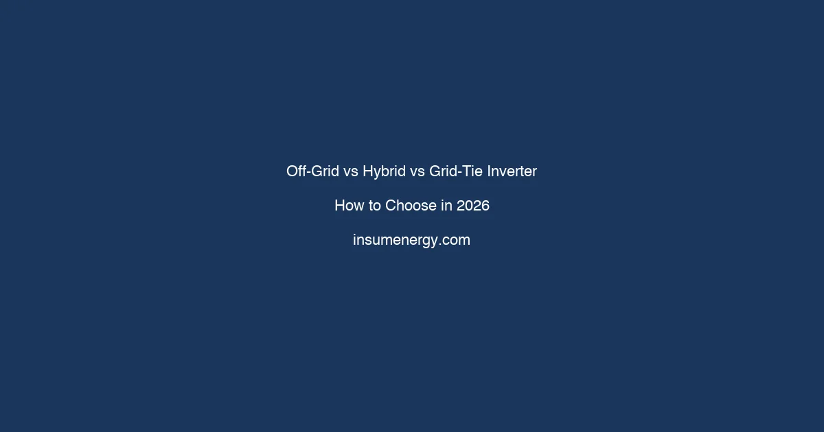 Off-Grid vs Hybrid vs Grid-Tie Inverter comparison chart for home solar systems