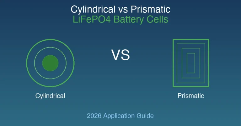 Cylindrical vs Prismatic LiFePO4 Cells: Application Guide 2026