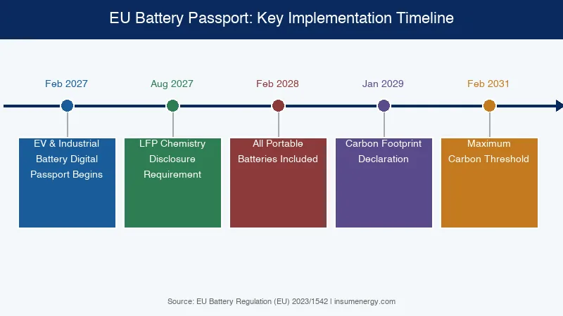 EU Battery Passport implementation timeline 2027 to 2031