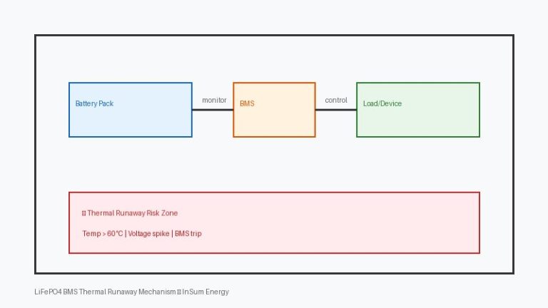 BMS thermal runaway mechanism in LiFePO4 battery systems