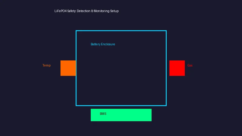 LiFePO4 battery safety detection monitoring system with BMS