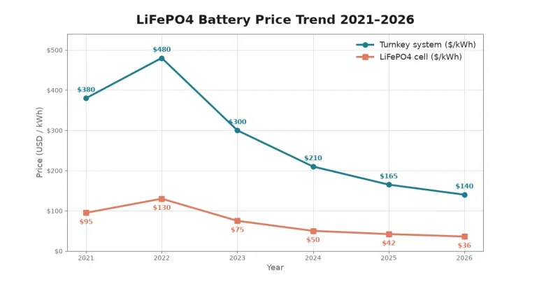 LiFePO4 Battery Price Trend 2026: Why Prices Are Changing