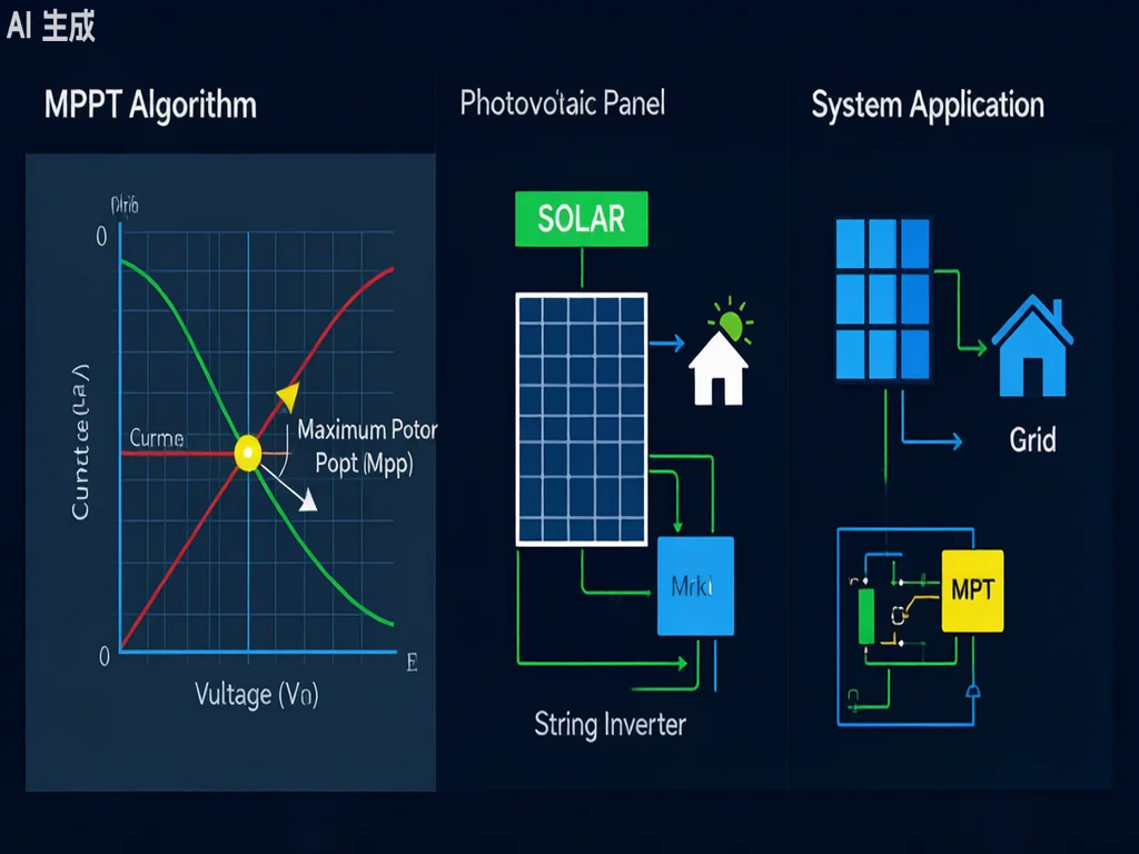 Solar inverter circuit board with MPPT controller chip and DC AC conversion components