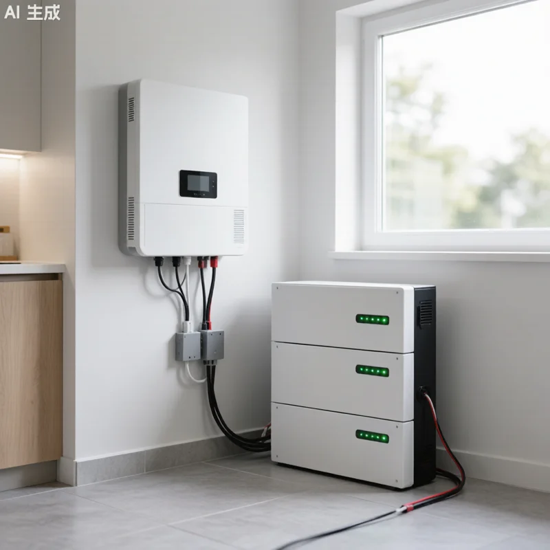 Home solar inverter with LiFePO4 battery storage system