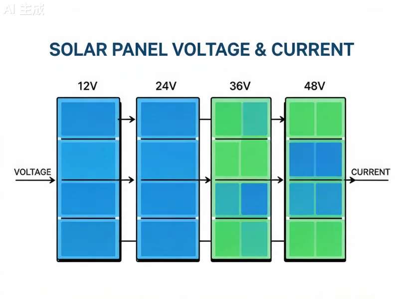 Solar panel voltage and current in series connection