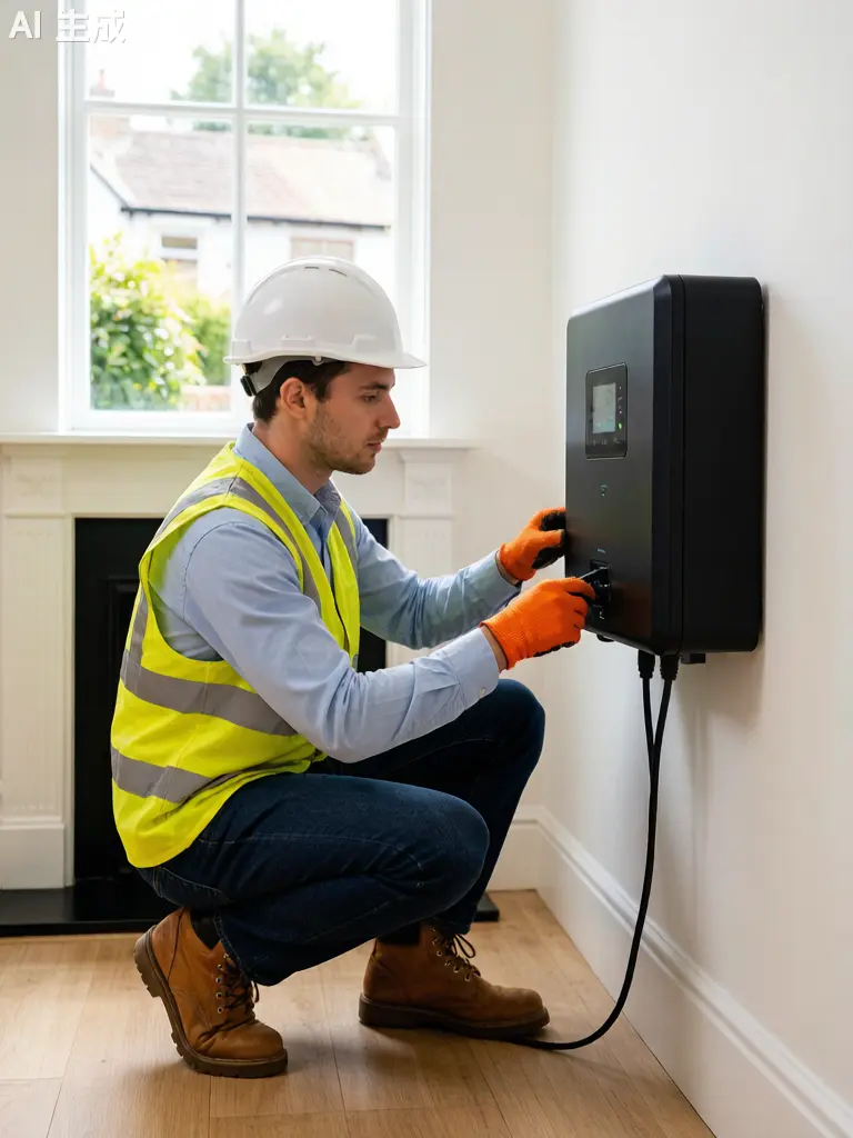 UK electrical engineer installing home battery system with G99 compliance