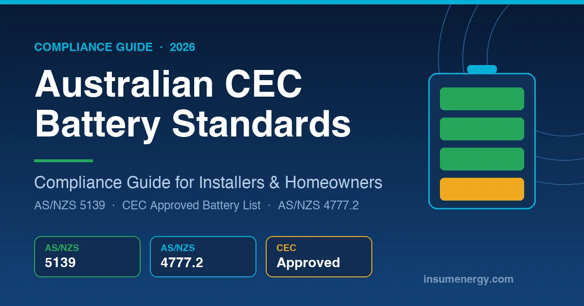 Australian CEC battery standards 2026 compliance guide