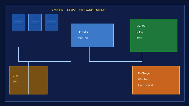 EV Charger LiFePO4 Solar System Integration Diagram EU 2026